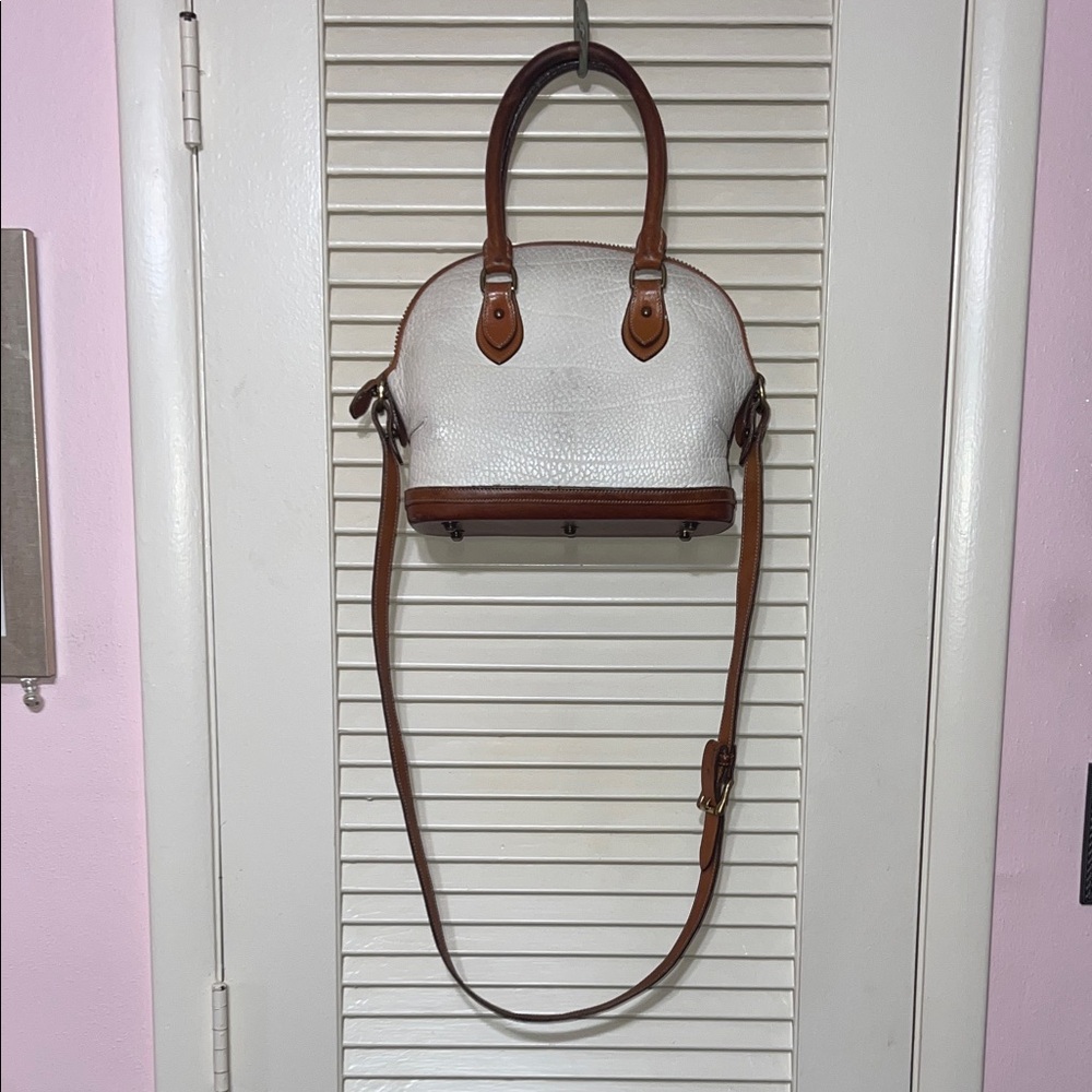 Dooney & Bourke White and Brown Satchel Vintage - Picture 3 of 9